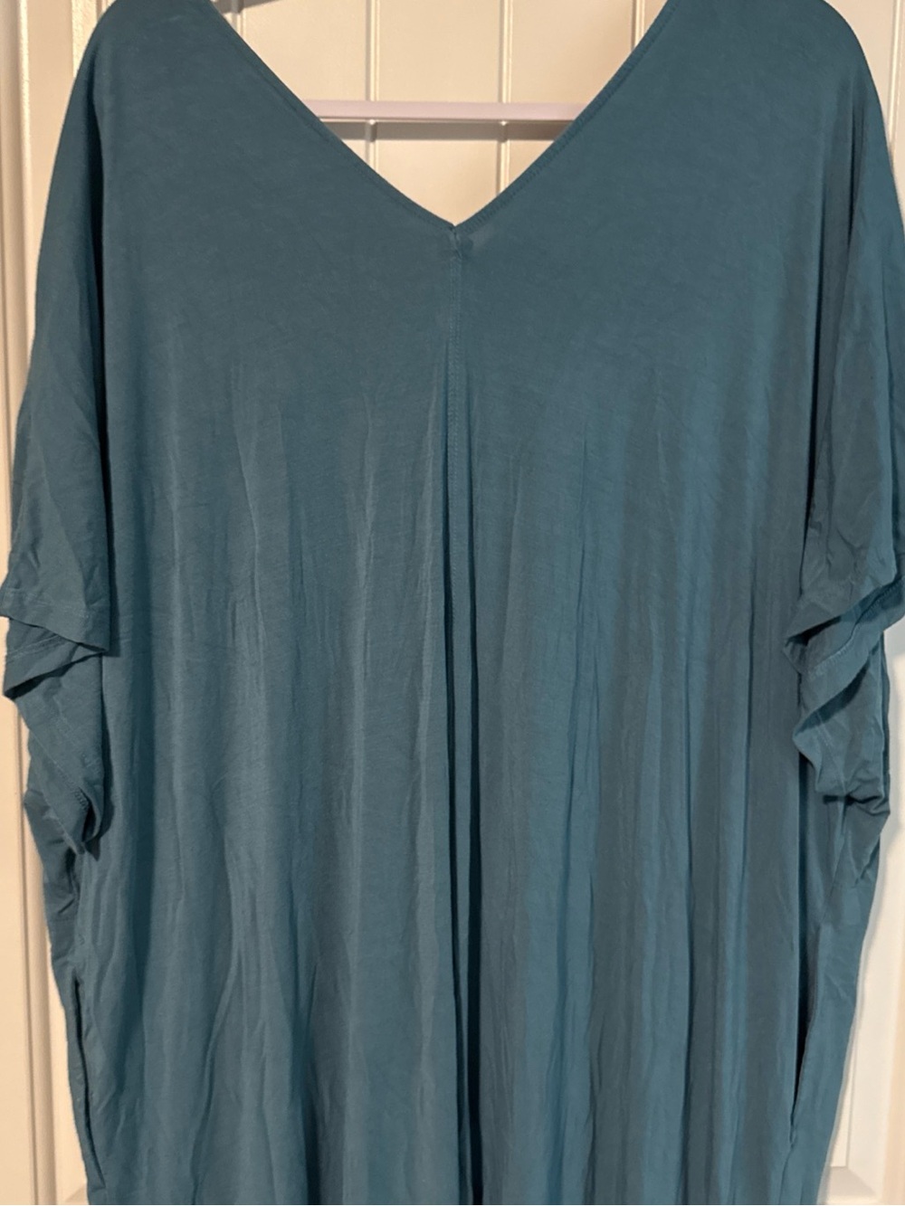 Ava & Viv Teal Blue V-Neck Draped Tunic